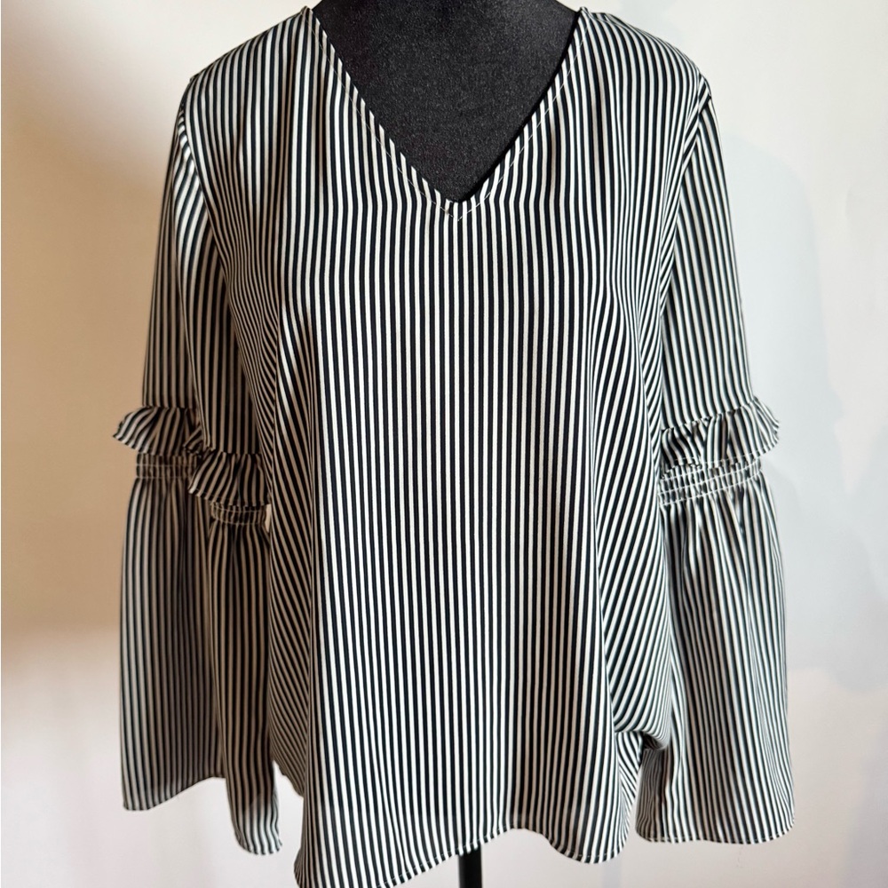Striped Long Sleeve LOFT Blouse Size S